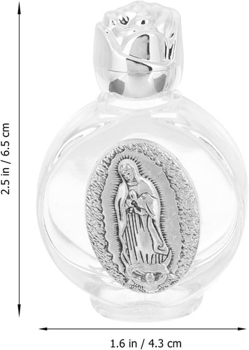2Pcs Empty Glass Christian Holy Water Bottles with Lid Jesus Refillable Catholic - Picture 4 of 12