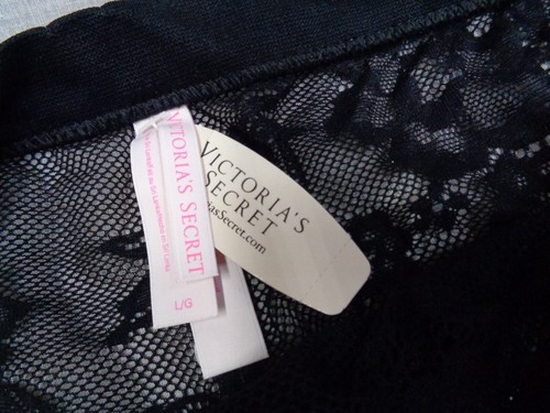 Vtg Women's VICTORIA'S SECRET Hiphugger Culotte Classique Nylon BLACK LACE / L - Picture 4 of 6