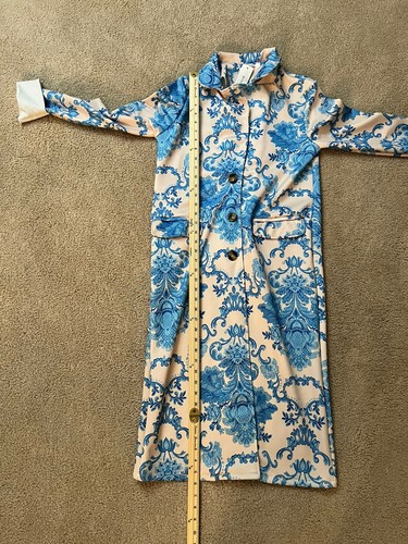 NWT! Order Plus Blue Baroque Button Long Sleeve Pocketed Duster Jacket Sz Med - Picture 8 of 9