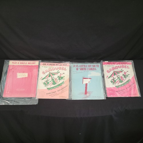 (4) Partituras de piano de colección arte de portada años 1910-50 en fundas espectáculo de ukelele antiguo - Imagen 2 de 16