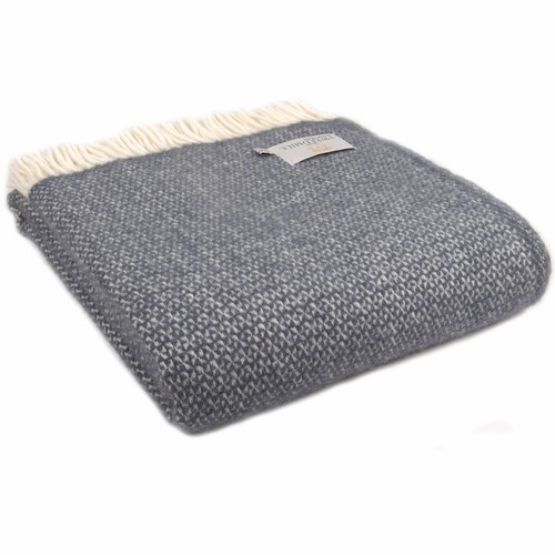 TWEEDMILL TEXTILES KNIETEPPICH 100% Wolle Sofa Bett Überwurf Decke ILLUSION BLUE SLATE - Bild 1 von 11