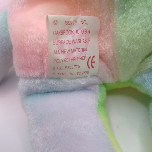 Ty Beanie Babies B.B Birthday Bear With Tags And Plastic Protector 1999 - Picture 8 of 9