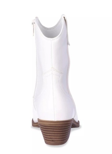 No Boundaries Women's White Cowboy Boots Inside Zip Comfort Foam Insole Size 10 - Picture 5 of 7