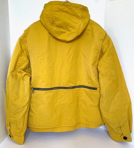 Banana Republic Hooded Oversized Jacket Mens Large Yellow Fishing Pockets - Picture 9 of 12