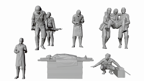 Hospital de campaña del ejército japonés de la Segunda Guerra Mundial - Juego de 10 figuras - Imagen 4 de 7