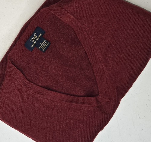 BROOKS BROTHERS 346 HERREN PULLOVER Gr. L Burgund LS Pulli feste Merinowolle - Bild 1 von 10