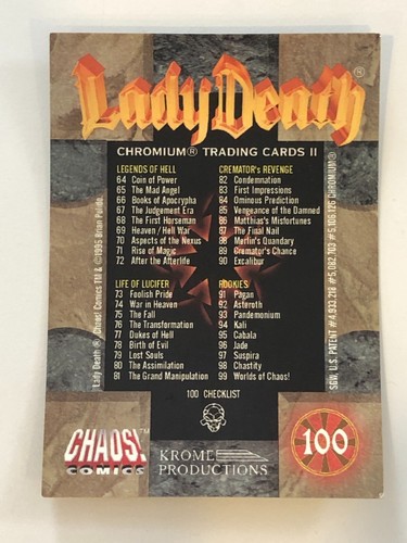 1995 Krome Lady Death 2 Chromium Base Cards - Pick From List - Picture 199 of 199