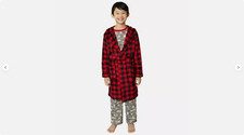 Eddie Bauer Youth 3-piece PJ Set with Robe Polar Bear Sleep RED, L14/16 NWT