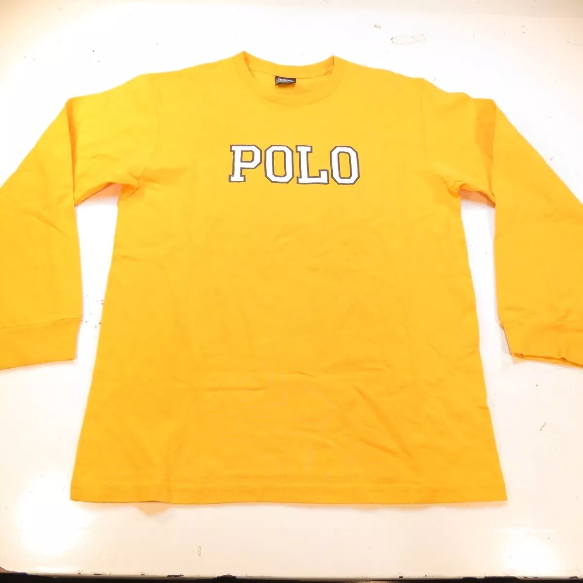 POLO RALPH LAUREN DESIGNER LONG SLEEVE TEE T SHIRT Boys L Yellow