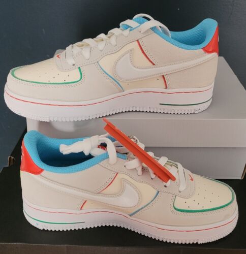 NUOVE AUTENTICHE NIKE AIR FORCE 1 LV8 2 BG "HOLIDAY COOKIES" GS US 6 ANNI - Foto 5 di 5