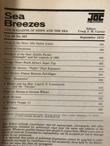 Sea Breezes Shipping Magazine September 1975 v49n357 3061 - Imagen 2 de 2
