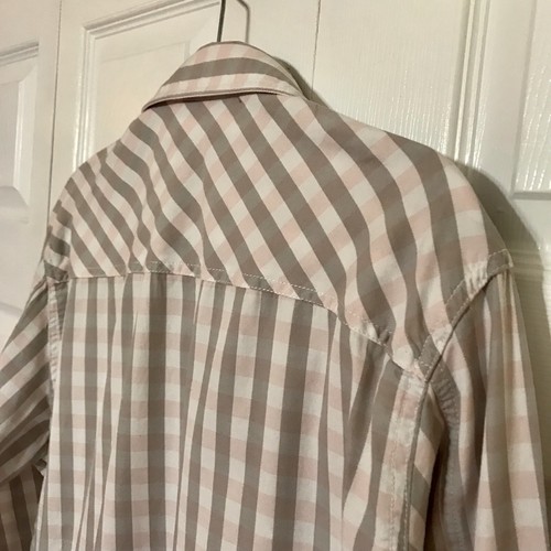 Camisa Born Fly Anytown EE. UU. Para Hombre X-Grande Algodón Rosa Gris Bordado Logo Cremallera - Imagen 6 de 8