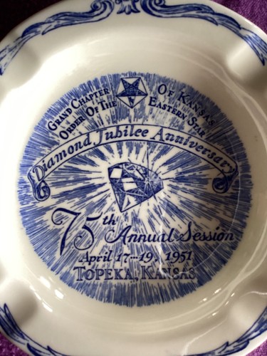 4 VERNON KILNS ASHTRAYS NAPA VALLEY Mother Lode Mission San Rafael Eastern Star - Picture 6 of 9