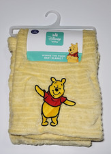 Disney Baby Blanket Winnie The Pooh Baby Fleece Blanket 30"x40" Yellow NWT