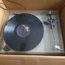 Vintage Luxman PD 264 Turntable W/ Dust Cover Auto Lift-Up Direct-Drive Player