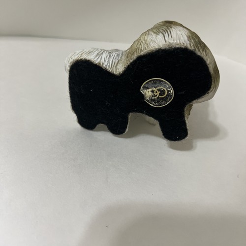 Gato doble vintage blanco y gris con ojos de piedra verde único Taiwán 5" de alto - Imagen 3 de 4