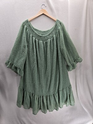 NWT Ashley Stewart Green 3/4 sleeve Dress Size-18/20 | eBay