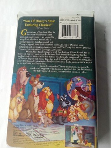 Walt Disney Lady & the Tramp VHS Movie Masterpiece Videotape kids classic - Picture 2 of 8