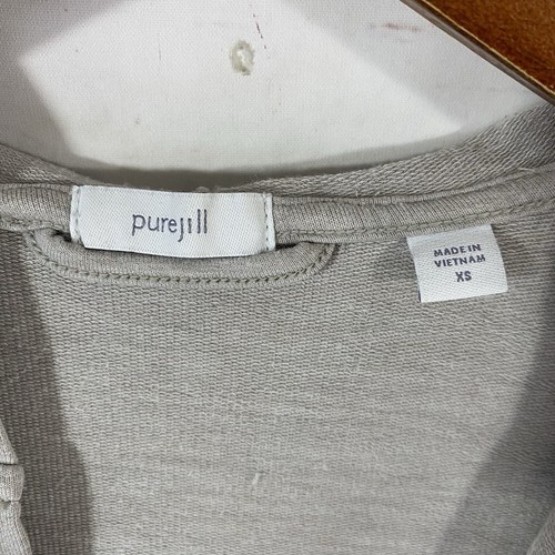 Pure J Jill Womans Open Front Hooded Cardigan XS Gray Pockets Pima Cotton/Modal - Picture 7 of 9