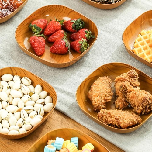 Kitchen Wood Grain Plastic Square Plate x 1 ιγ K8O2 E7R7 A5Q5 T9V8 V2H8 - Picture 6 of 14