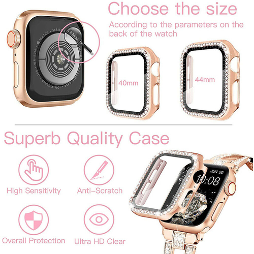 Bling iWatch Band wrist Strap Case For Apple Watch Series 10 9 8 7 6 5 4 3 2 SE - Picture 8 of 17