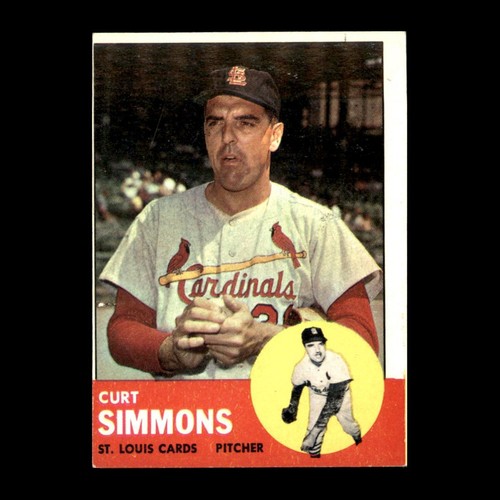 Curt Simmons 1963 Topps Cardenales de San Luis #22 Set Relleno ¡Leer! - Imagen 1 de 2