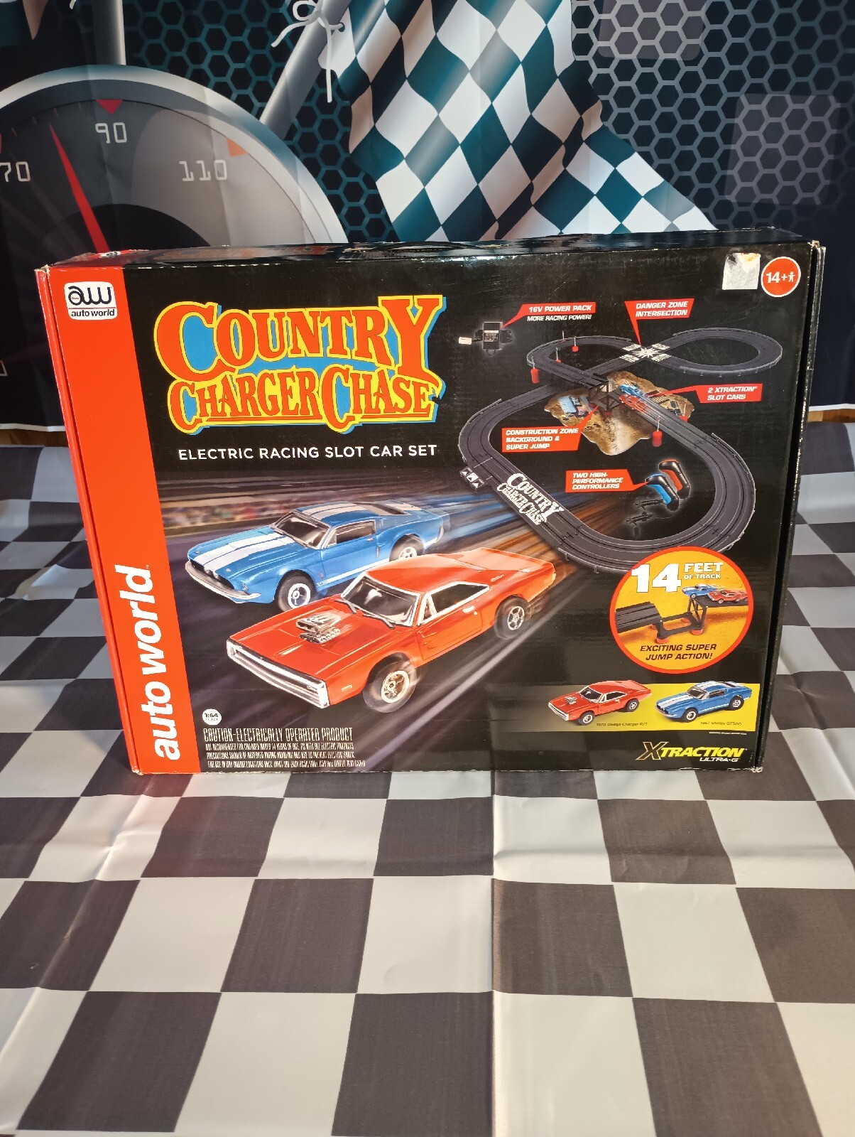Autoworld HO Scale "Country Charger Chase" Racing Set/2Cars. Free