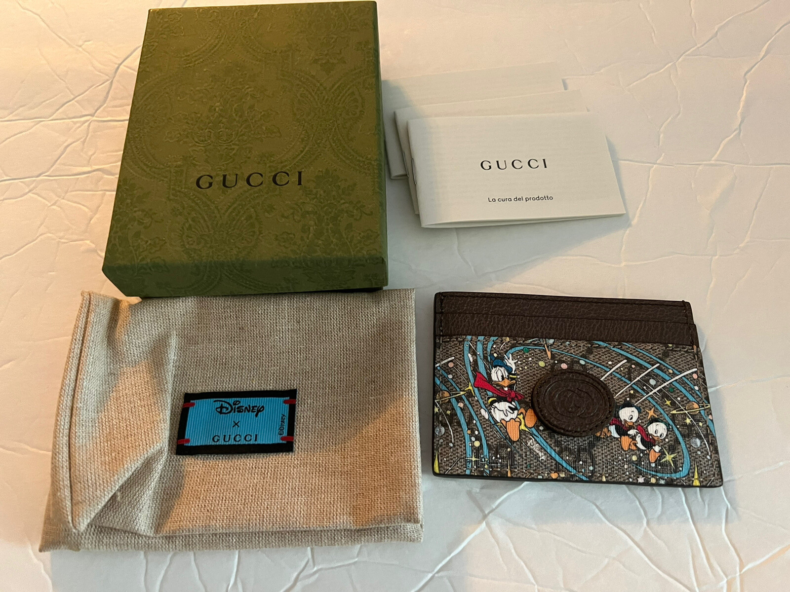 GUCCI x Disney Donald Duck Card Case Collaboration Holder Wallet GG Limited