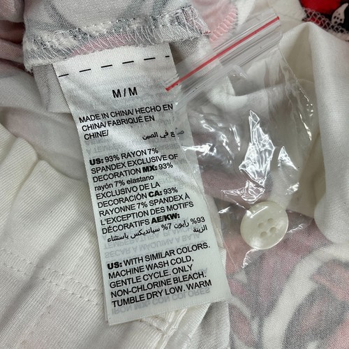 Soma Pyjama Oberteil Damen M Elfenbein Blumen Affäre Kurzarm Kragen Neu ohne Etikett - Bild 6 von 6