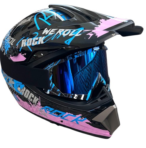 MX High Gloss Helmet + Goggles for MX/ BMX /MOTOCROSS -JNR/YOUTH/ADULT/KIDS/ATV - Picture 23 of 34