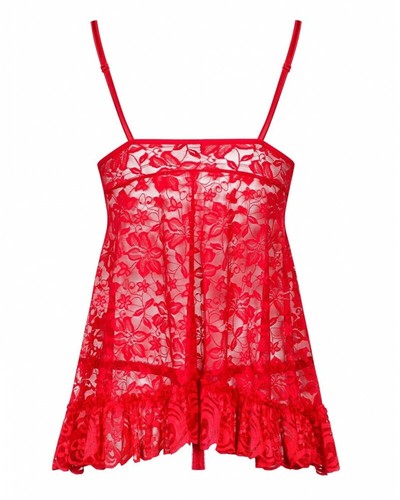 Womens Obsessive Julia babydoll & thong red, ladies nightwear set - Picture 2 of 3