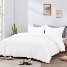 600TC Egyptian Cotton 3-PCs Duvet Cover Set With Button Closure & Corner Ties