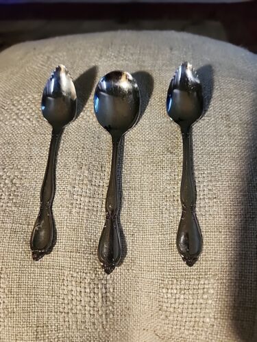 SET OF 3ONEIDA COMMUNITY CHATELAINE STAINLESS STEEL SPOONS Grapefruit(2) & Baby - Picture 3 of 5
