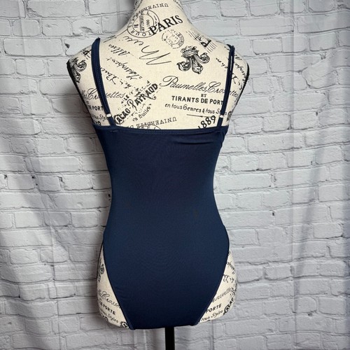 Damen-Body Spaghettiträger ärmellos V-Ausschnitt Spitzenbesatz Plissee Cami blau - Bild 8 von 14