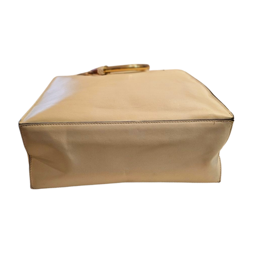 VINTAGE Aldo HANDBAG (NEW/NWOT) Dual ROUND Top Handle BAG Ivory SQUARE Boho Core - Picture 6 of 9