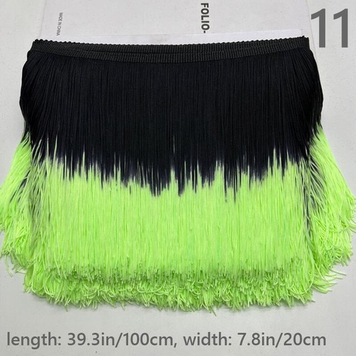 1M Two-toned Gradient Tassel Fringe Trimming for Latin Dancewear DIY Crafts - Picture 12 of 33