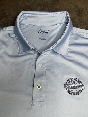 Oxford Golf PGA National Resort Shirt Mens Blue Polo Short Sleeve - XL - Picture 3 of 13