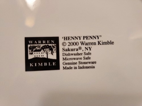 Warren Kimble Chicken Rooster Plates Vintage "ROOSTER" 1999 & "Henny Penny" 2000 - Picture 9 of 11