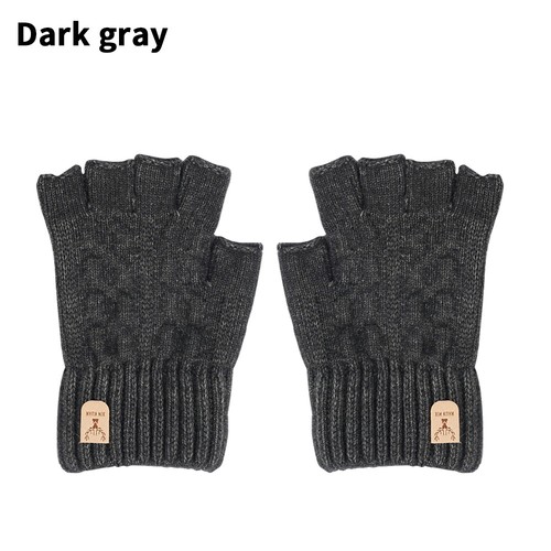 Thermal Fingerless Gloves Mens Womens Knitted Warm Winter Half Finger Mittens UK - Picture 12 of 18