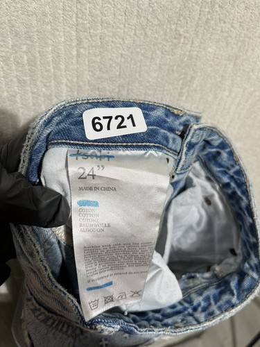 Tsubi Womens High Rise Distressed Light Wash Straight Leg Denim Jeans Blue Sz 24 - Picture 8 of 9