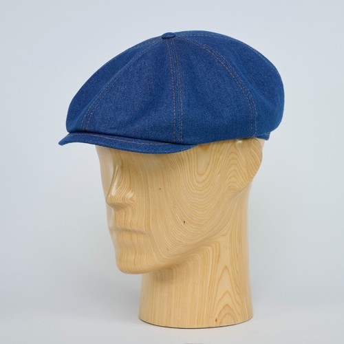Berretto Sterkowski SHELBY Denim Vintage Stile Classico Vacanze Newsboy Blu/Nero - Foto 17 di 26