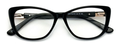 Occhiali da lettura donna premium acetato lenti grandi cateye con accento oro - lettori - Foto 5 di 24