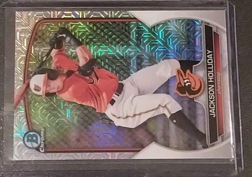 JACKSON HOLLIDAY 2023 BOWMAN CHROME MOJO REFRACTOR #BCP-20 BALTIMORE ORIOLES - Picture 5 of 5