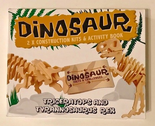 Kit de actividades modelo dinosaurio T-Rex Triceratops construcción educación en el hogar aprendizaje - Imagen 1 de 3