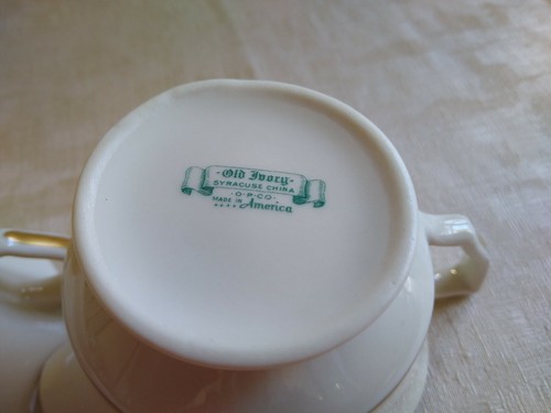 Syracuse China Monticello Sugar Bowl and Creamer Vtg Old Ivory Gold Trim - Picture 9 of 9