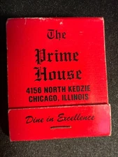 VINTAGE MATCHBOOK - THE PRIME HOUSE RESTAURANT - CHICAGO, ILLINIOS - UNSTRUCK!