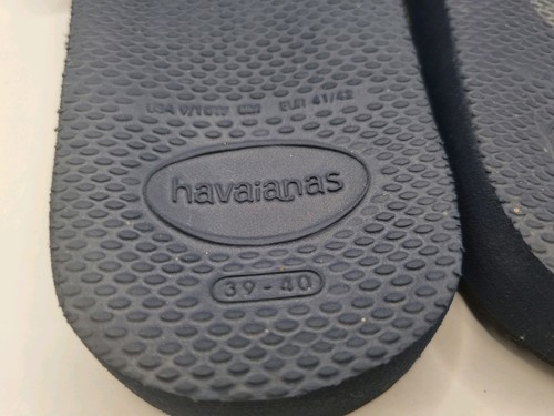 Havaianas Women's Navy Blue Brazil Sliders Size 39/40 UK Size 6/7 Pool Shoes - Picture 10 of 11