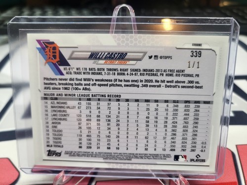 š 1/1 Padparadscha Superfractor WLLI CASTRO 2021 Topps Chrome Sapphirre SSSP - Picture 3 of 4