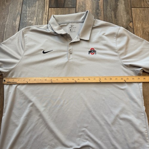 Nike Ohio State XXL Dri-Fit Herren Polo Performance Shirt grau Stickerei Logo - Bild 6 von 8