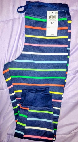 Charter Club Kids Size 4/5 Unisex Multicolor Striped Joggers New With Tags - Picture 2 of 6